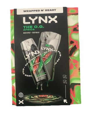 Lynx Africa Body Wash and Body Spray Mens Toiletry Gift Set Xmas NEW