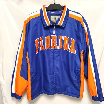 CHAQUETA CORTAVIENTOS FLORIDA GATORS COLOSSEUM PARA HOMBRE PEQUEÑA CREMALLERA COMPLETA LOGOTIPO GRANDE VINTAGE Foto 1 de 4