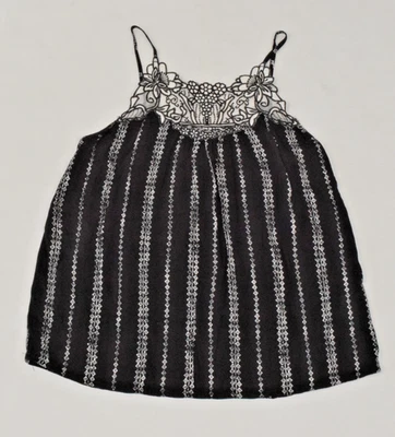Tank Top Maurices Size XS 2019 Black Diamond Stripe Rayon Lace Neckline - Image 1 of 4