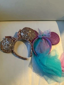Disney Princess Ears Lot of 2 Girls Headbands - Picture 1 of 6