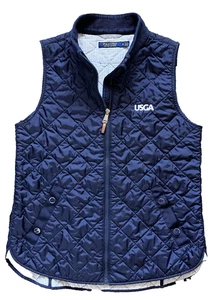Polo Golf Ralph Lauren Weste Herren Medium Diamond Quilt dicker Kragen gefüttert USGA - Bild 1 von 5
