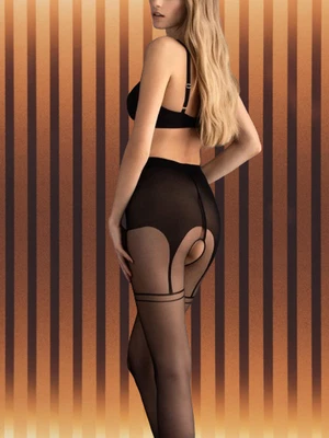 Sexy Fiore Delight 20DEN Ouvvert Strumpfhose Schwarz S-XL Feinstrumpfhose Damen - Bild 1 von 4