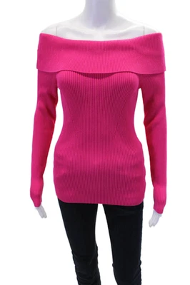 Michael Kors 女式罗纹高领毛衣洋红色粉色 S 码 — 第 1/4 张图片