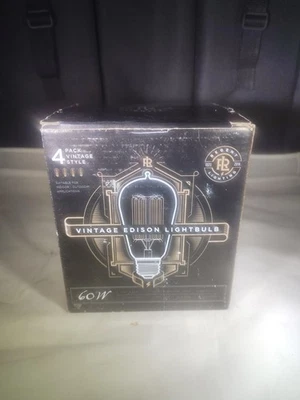 Lâmpadas vintage Edison 60W reguláveis âmbar brilho 210 lúmens quentes pacote com quatro - Imagem 1 de 4
