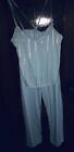 Vintage Petra Fashions Blue 2 pc lingerie Strap top pant pajamas M Made In USA