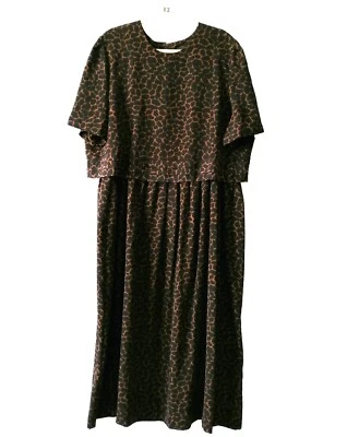 Sag Harbor Womens Brown Crew Neck Animal Print Summer Maxi Dress Size 22W - Image 1 of 4