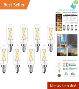 2W T8 Dimmable LED Candelabra Bulbs Soft White 3000K E12 Base Tubular Edison 8 - Picture 1 of 9