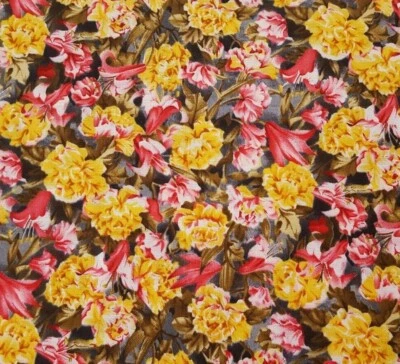 Serendipity BTY Fabri-Colt Rosa Rojo Amarillo Floral Gris Foto 1 de 3