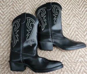 Bronco Boys Youth Kids Cowboy Western 12 D Black (AV11) - Picture 1 of 12