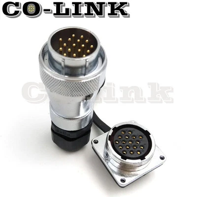 WS28 17pin Waterproof Power Connector, IP65 Soldering Bulkhead Heavy Connector - Image 1 of 4