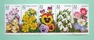Sc # 3025-3029 ~ Booklet Pane ~ 32 cent Garden Flowers Issue - Picture 1 of 1