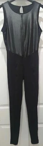 KORAL schwarz METER glänzend Panel Schlitz ärmellos Activewear Fitness Overall neu mit Etikett - Bild 1 von 11
