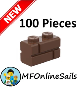 **NEW** 100x Genuine LEGO 1x2 Masonry Bricks - Reddish Brown - Piece 98283 - Picture 1 of 4