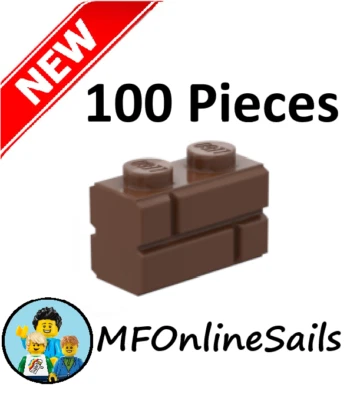 **NEW** 100x Genuine LEGO 1x2 Masonry Bricks - Reddish Brown - Piece 98283 - Image 1 of 4