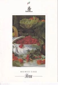Emirates Airlines 1986 Menu Dinner Business Class Mumbai-Dubai - Picture 1 of 5