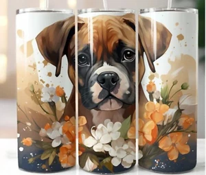 Boxer con fiori 20 oz bicchiere in acciaio inox fatto a mano - Foto 1 di 1