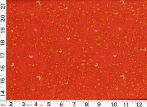 Metallic Gold Moons on Dark Orange Quilting Sewing Fabric by the Yard #746 - Picture 1 of 1