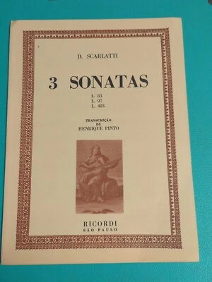 Scarlatti 3 Sonatas For The Classical Guitar Rare Vintage Sheet Music - Image 1 of 4