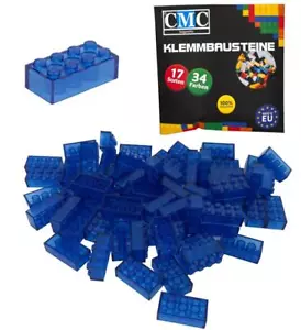 100 Klemmbausteine Blau Transparent Bausteine 2x4 Noppen Basic Bricks 8er Steine - Bild 1 von 1