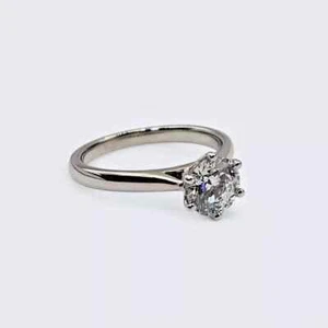 Lab Grown Diamond Ring GIA Authenticity 1ct Solitaire E VS1 14K White Gold - Picture 1 of 4
