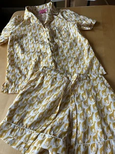ISAAC MIZRAHI GIRAFFI PAJAMA SHORT SHIRT SET WOMENS SZ XS - Picture 1 of 6
