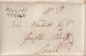 1795 FREE/P RED CDS & 2/LINE CURVED BASINGSTOKE WRAPPER HANTS JOHN NESBITT MP - Picture 1 of 3