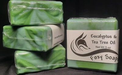 Eucalyptus & Tea Tree Oil Homemade Artisan Soap - Image 1 of 3