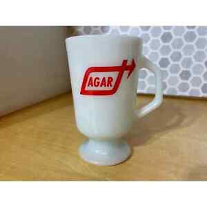 Vintage Anchor Hocking Fire King Milk Glass Footed Coffee Mug Agar Corporation