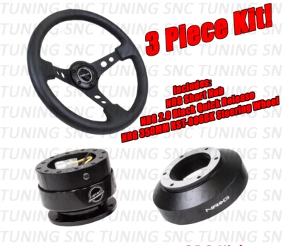 Kit adaptador buje de liberación rápida NRG negro volante 2.0 para 03-08 Nissan 350Z Foto 1 de 4