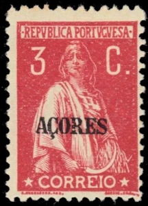 AZORES 200 - Ceres Keyplate "1918 Carmine Rose" (pb64682) - Picture 1 of 1