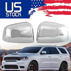 2x Chrome Side Mirror Cover Caps Fits Jeep Grand Cherokee Durango 2011-2021 2022 - Foto 1 di 11