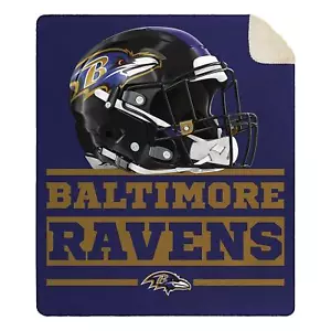 New NFL Baltimore Ravens Soft Large Throw Blanket with Sherpa 60"x70" - Picture 1 of 1