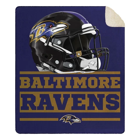 New NFL Baltimore Ravens Soft Large Throw Blanket with Sherpa 60"x70" Cover