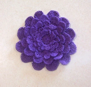 Gehäkelt Royal Lila 5-lagig Mama Blumen Applikation groß Nähen - Bild 1 von 2