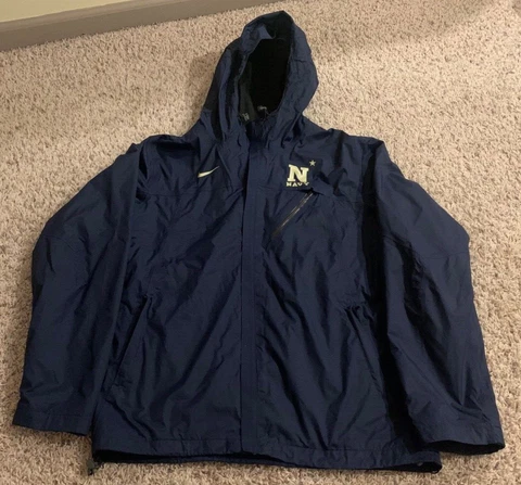 Nike Storm Fit Navy Midshipmen Navy Blue Hooded Full Zip Jacket Mens Size Small Cover