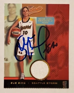 SUE BIRD FIRMADA 2002 FLEER AUTÉNTICA 1er WNBA JUEGO USADO RELIQUIA TARJETA DE RADIOCONTROL - Imagen 1 de 2
