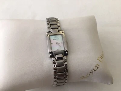 Vintage Roven Dino Primus. Mostrador MOP Diamante. Relógio Feminino Suíço. Funciona. Bateria Nova. - Imagem 1 de 4