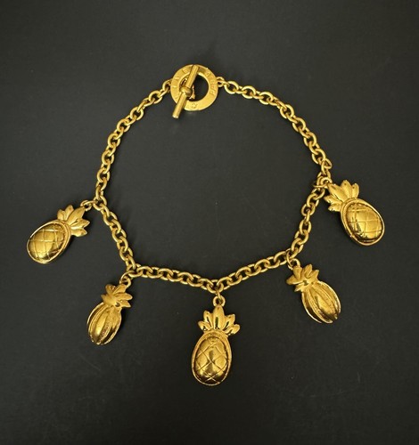 Autentica Collana Ciondoli Vintage CELINE FRANCE Tono Oro