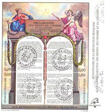 SOUVENIR SHEET BICENTENNIAL REVOLUTION AND RIGHTS L'HOMME - OBLITERATED