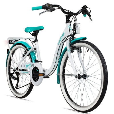 24 Zoll Kinderfahrrad Bergsteiger Atlantis STVO Shimano Citybike Mädchen Fahrrad - Bild 1 von 4