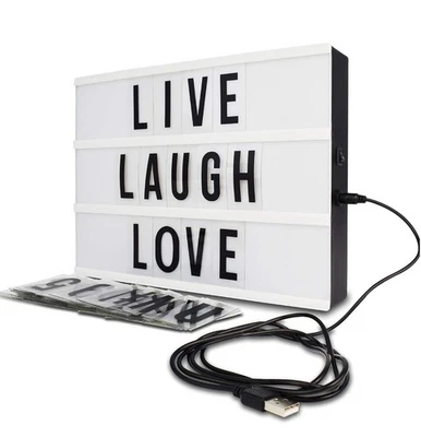 FW-992 LIGHTBOX 3-ROW LETTER LIGHT UP MESSAGE BOARD W/ LETTERS & NUMBERS SIGN - Image 1 of 4