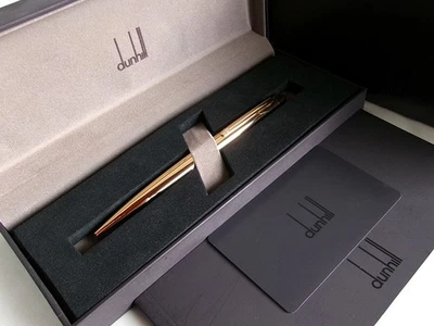 Caneta esferográfica Dunhill AD1800 folheada a ouro - Imagem 1 de 4