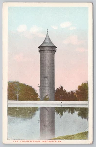 Postkarte East End Reservoir mit Spiegelung im Wasser in Lancaster, PA. - Bild 1 von 2