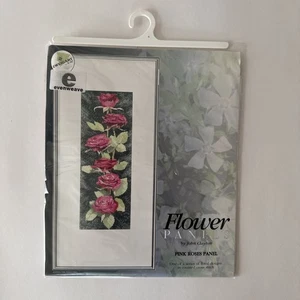 Heritage Stitchcraft "Pink Roses Panel" fiore vintage punto croce nuovo #JCRP879 - Foto 1 di 5