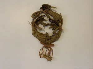 Corona de ángeles vintage de 1990 Roman Inc decoración de pared imitación madera a la deriva resina 11" T - Imagen 1 de 8