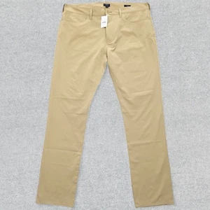 J Crew Tech Pants Men's 36x32 Beige Chino 5 Pocket Slim Fit Golf *See Note* - Picture 1 of 13
