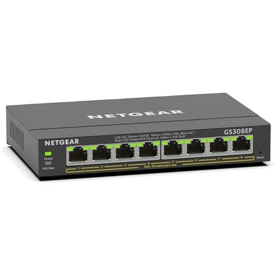 Conmutador Ethernet Gigabit PoE de 8 puertos montaje en pared de escritorio Foto 1 de 4