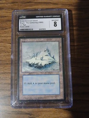 MTG✨SNOW-COVERED ISLAND ✨Ice Age CGC 8 NM 1995 Anson Maddocks Land Old School - Image 1 of 3
