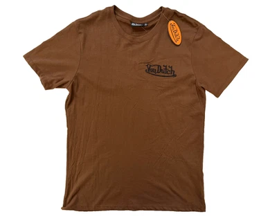 Camisa Von Dutch Para Hombre Mediana Marrón Bordado Logo Manga Corta Cuello Redondo Gráfico Foto 1 de 4