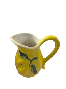 🍋 Vintage Italienische Majolika Zitronenkrug Kanne oder Milchkännchen - Handbemalte Keramik - Bild 1 von 8